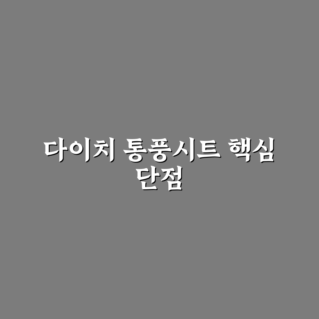 다이치 통풍시트 단점 쉽게 알아보는 꿀팁 공유