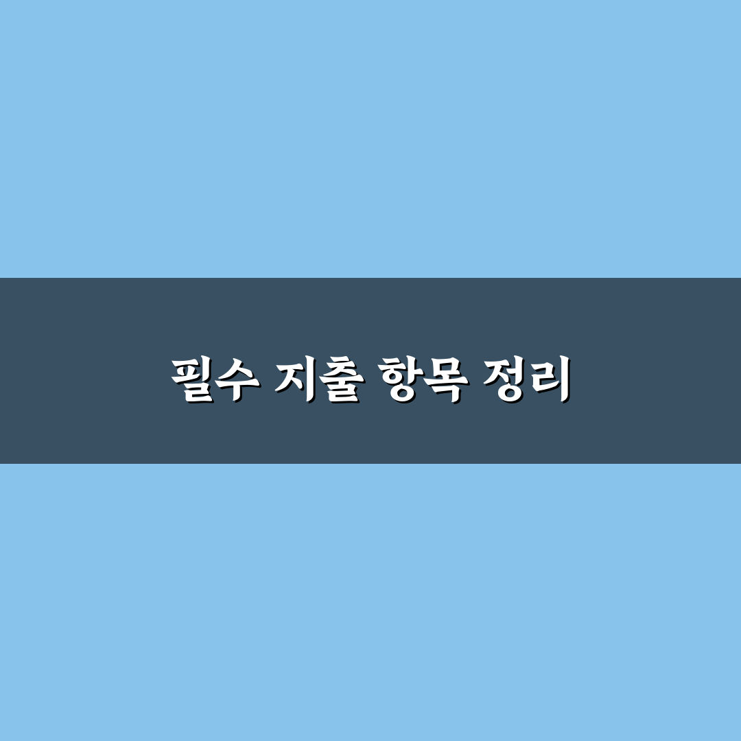 생활비 예산 짤 때 꼭 넣어야 하는 지출 항목 정리 꿀팁
