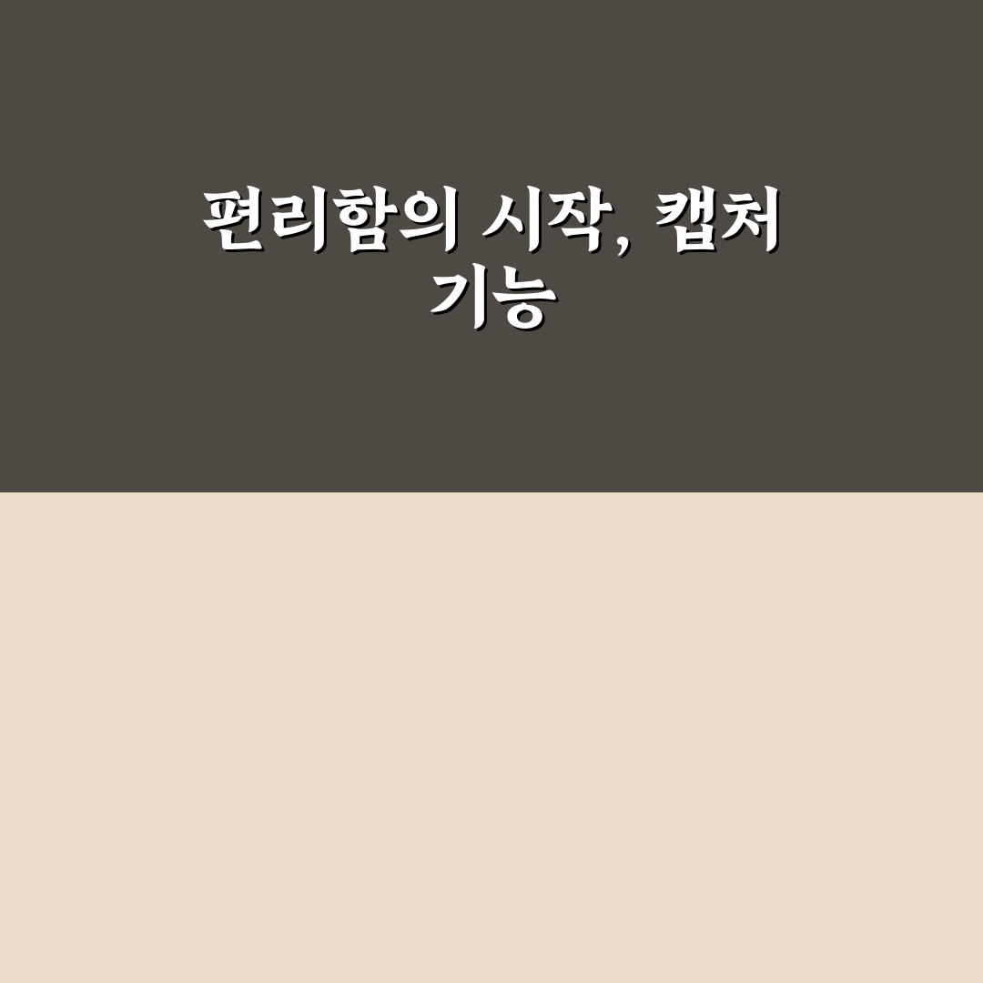 캡처 기능 사용법, 직접 써보니 편리한 점과 아쉬운 점