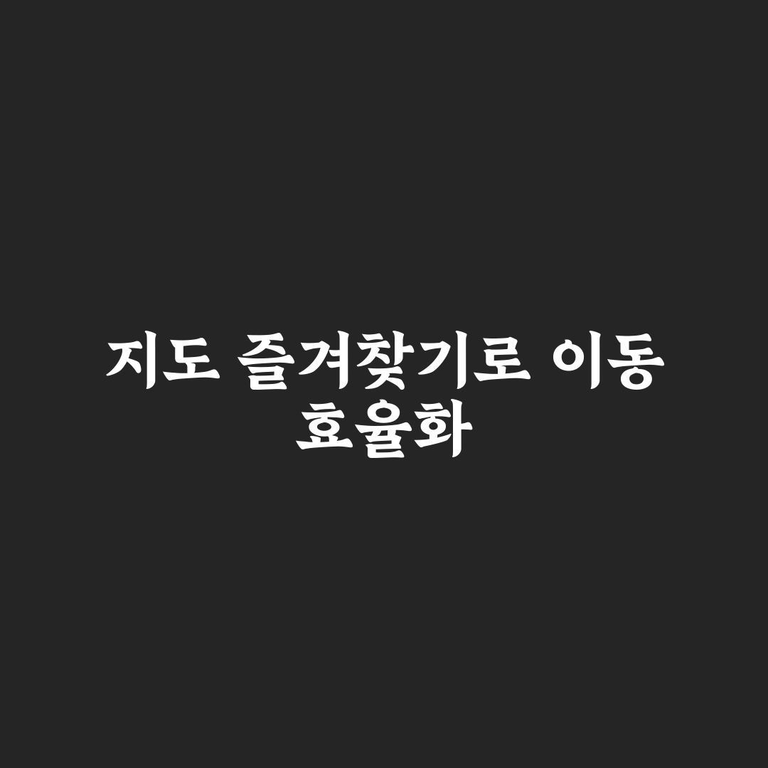 지도 즐겨찾기 활용법과 이동 동선 관리 꿀팁 공유