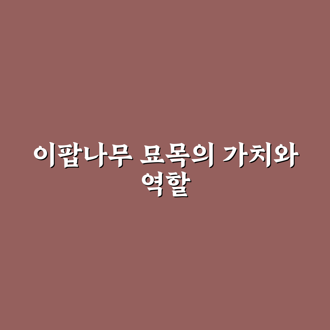 이팝나무 묘목 선택과 관리 꿀팁 쉽게 알려드려요