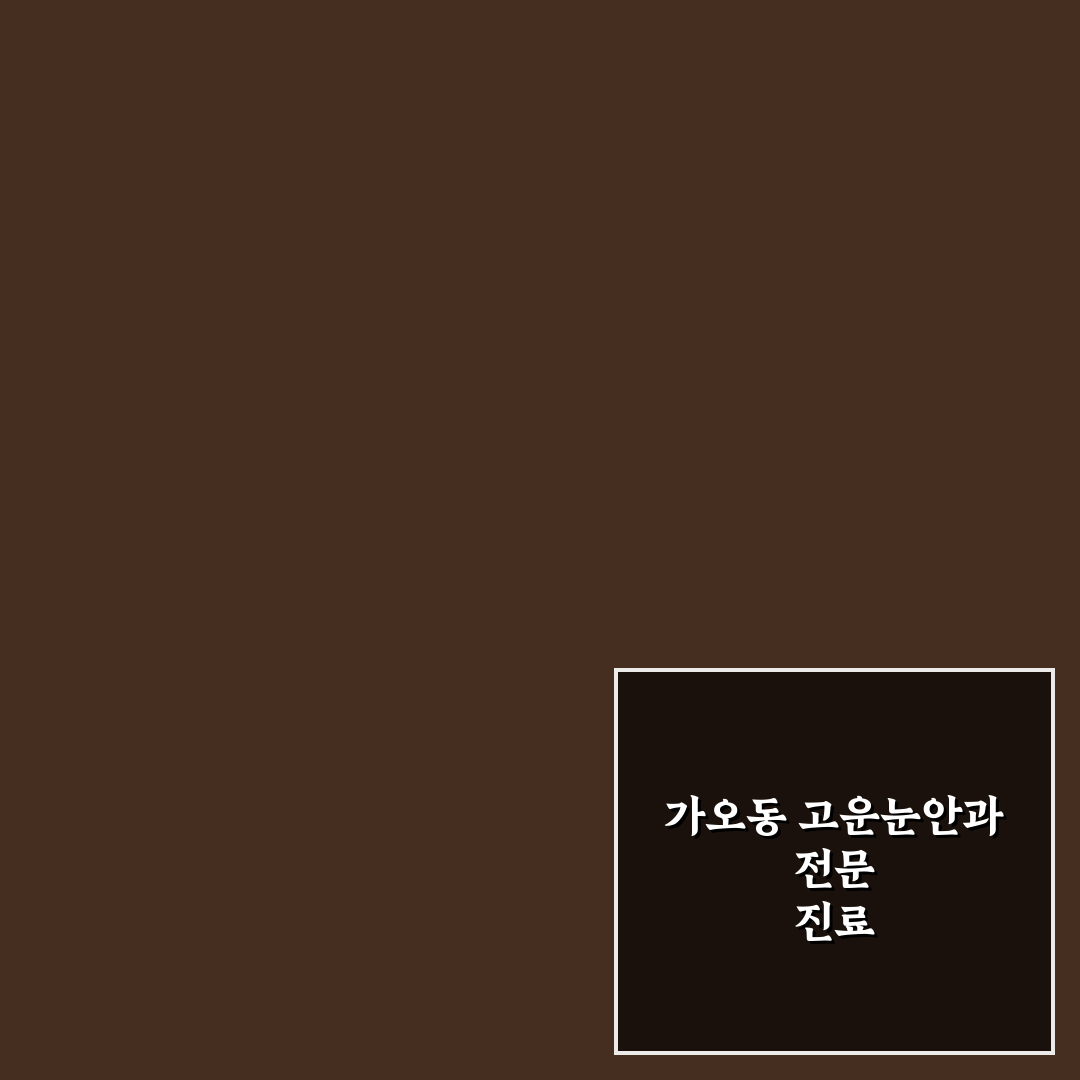 가오동 고운눈안과 방문 전 알아두면 좋은 꿀팁
