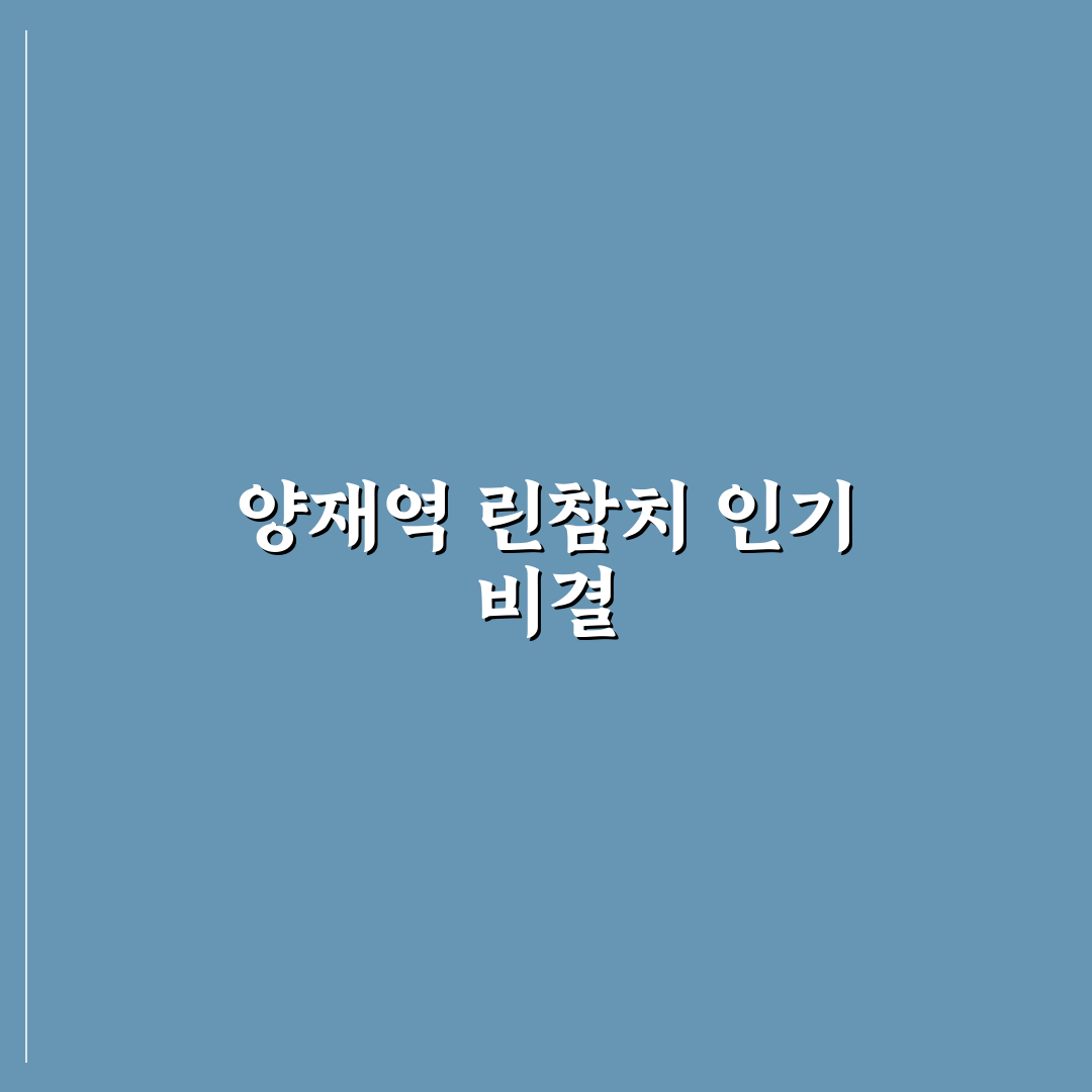 양재역 린참치 방문 꿀팁과 이용 후기 정리
