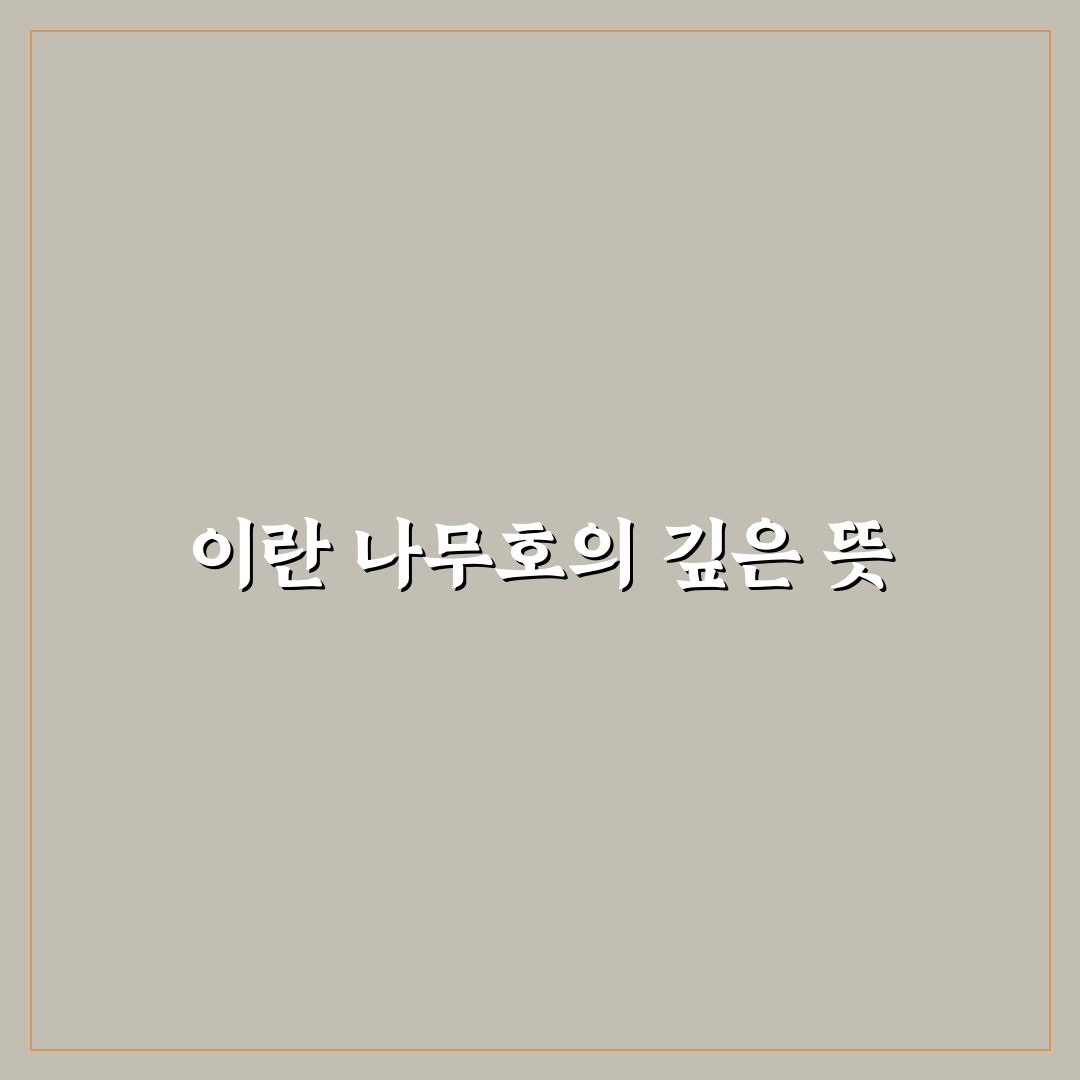 이란 나무호 사용법과 관리 꿀팁 쉽게 알려드려요