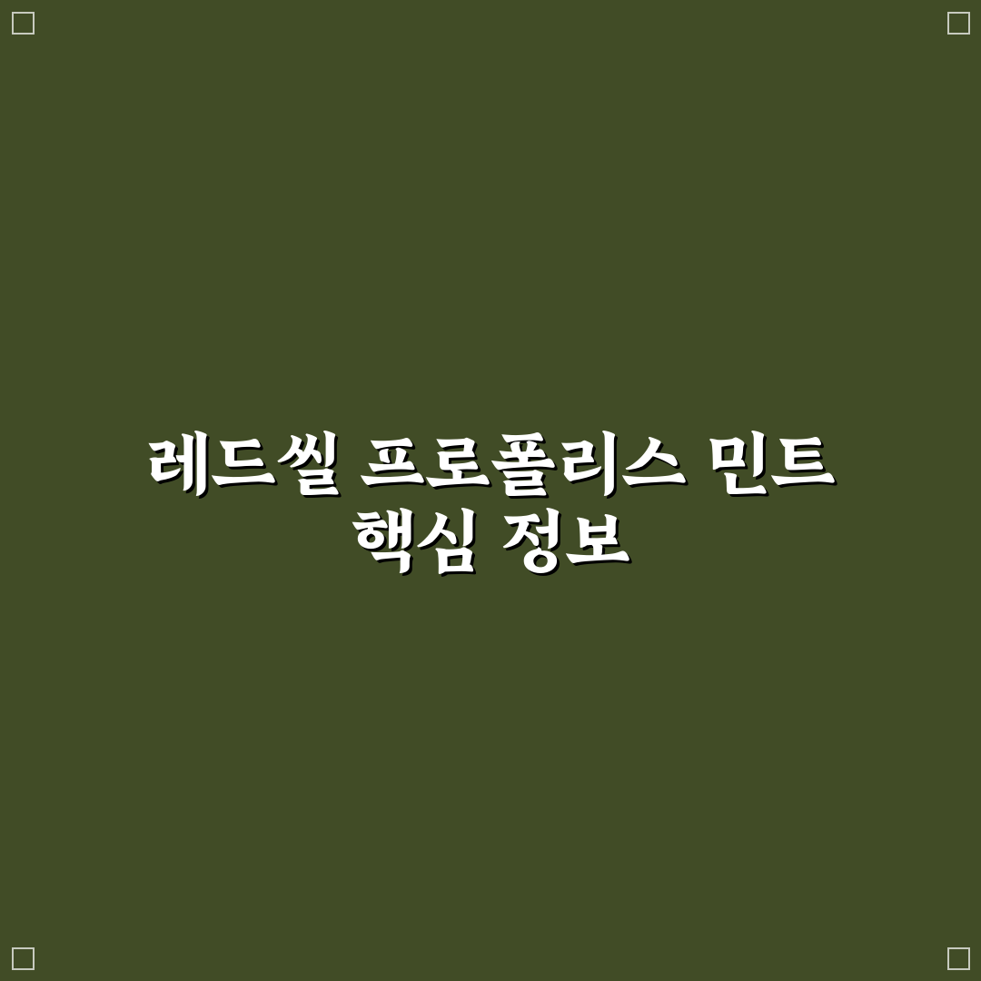 레드씰 프로폴리스 민트 사용법과 효과 정리해드려요