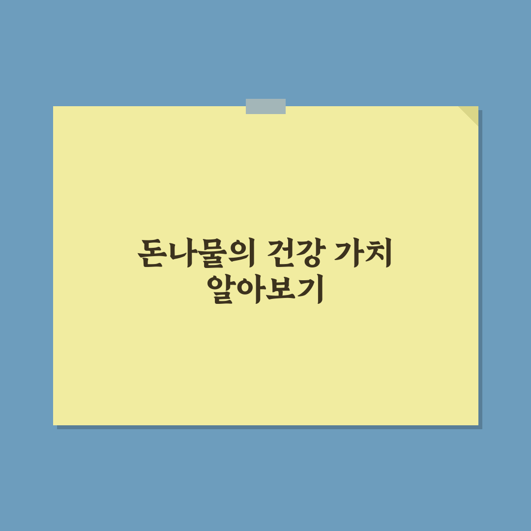 돈나물 효능 먹는 방법과 꿀팁 쉽게 알려드려요