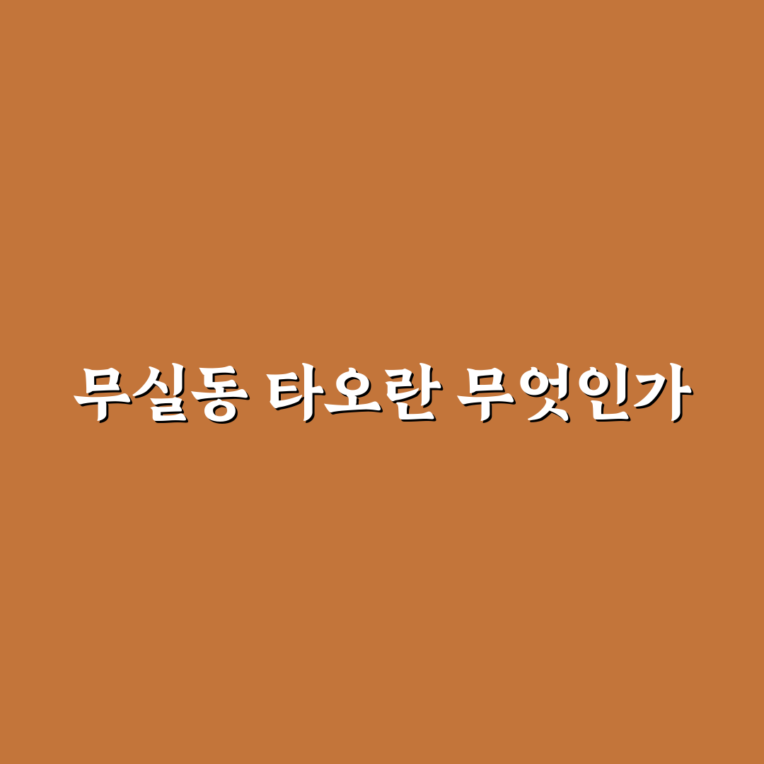 무실동 타오 사용법과 꿀팁 쉽게 정리해드려요