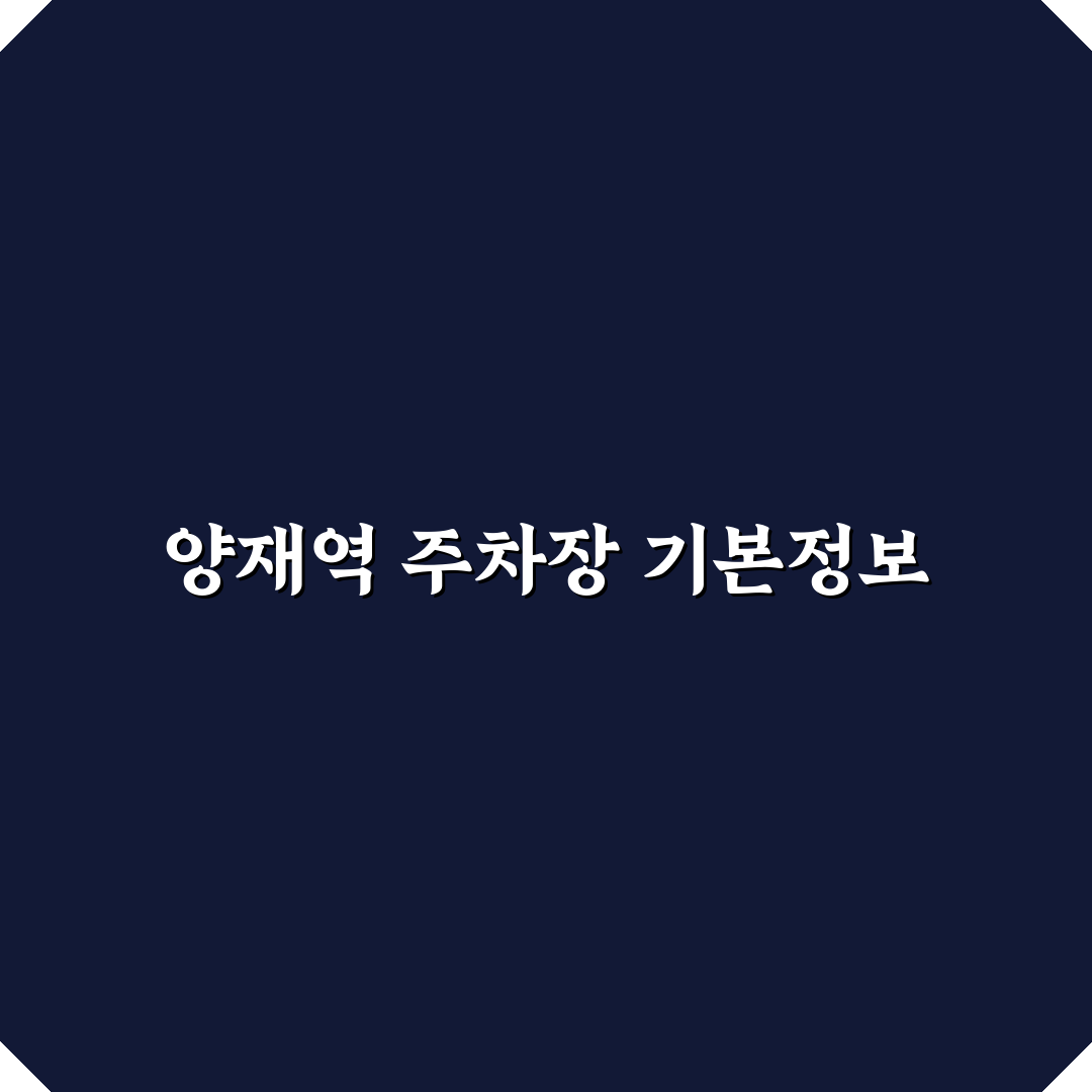양재역 민영주차장 이용 꿀팁과 비용 정리