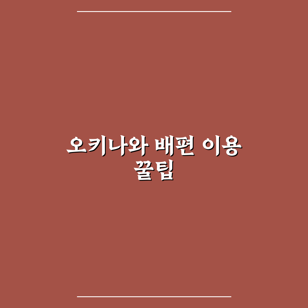 오키나와 배편 이용 방법과 꿀팁 쉽게 정리