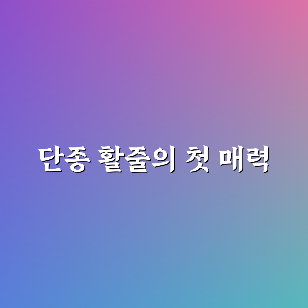단종 활줄 사용 후기, 실제 써보니 느낀 점